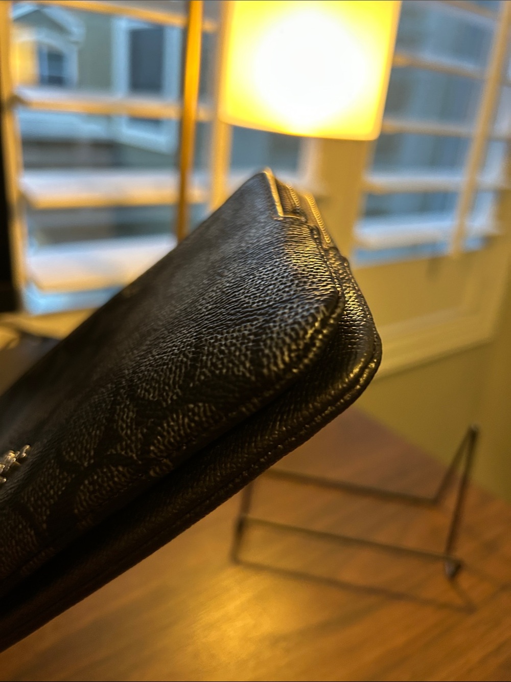 Coach Metallic Silver and Black Signature Double Zip Wristlet- EUC - Picture 7 of 10